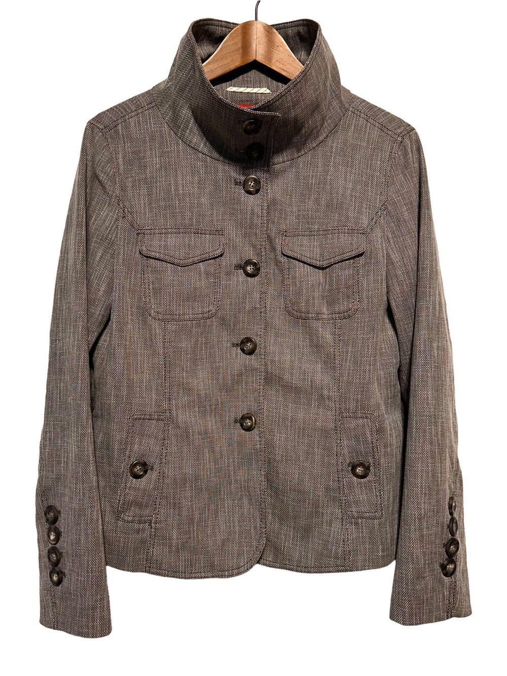 Olsen Europe Utility Blazer Jacket Brown Heritage Fall Autumn Quiet Luxury 8